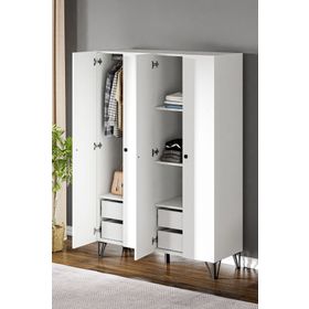 Ceramical GRM4 4 Kapaklı Ayaklı Beyaz Gardrop