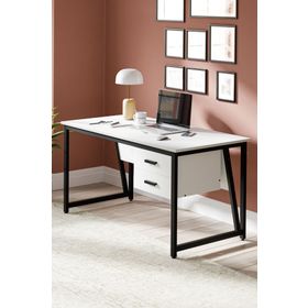 Ceramical MS2C 70x140 cm Çekmeceli Beyaz Ofis Çalışma Masası