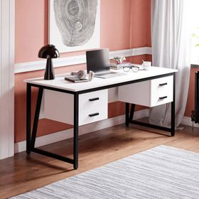 Ceramical MS2C 70x160 cm 4 Çekmeceli Beyaz Ofis Çalışma Masası