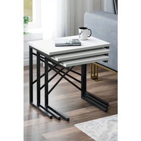 Ceramical ZG1-3653S Beyaz 3'lü Zigon Sehpa
