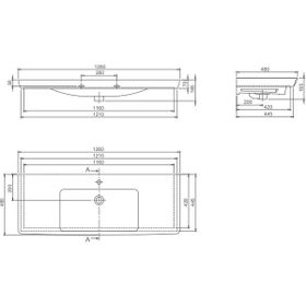 Cerastyle 125 cm Porto Etajerli Lavabo