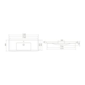 Cerastyle 125 cm Porto Etajerli Lavabo