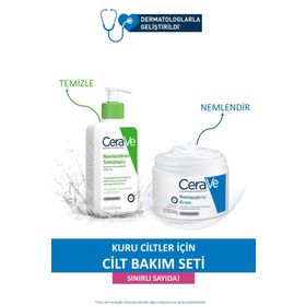 CeraVe 236 ml Cilt Bakım Seti Nemlendiren Temizleyici + Kavanoz 340 gr Nemlendirici Krem
