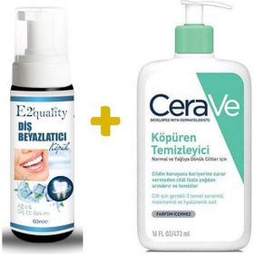 Cerave 473 ml Foaming Cleanser Köpüren Temizleyici+E2'Quality E2'Quality Diş Beyazlatıcı Köpük