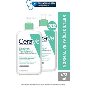 CeraVe 473 ml Foaming Cleanser Normal ve Yağlıya Dönük Ciltler İçin Köpüren Temizleyici + Yüz Temizleme Cihazı