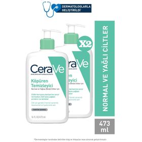 CeraVe 473 ml Foaming Cleanser Normal ve Yağlıya Dönük Ciltler İçin Köpüren Temizleyici + Yüz Temizleme Cihazı