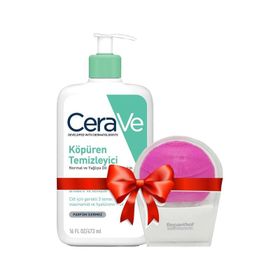CeraVe 473 ml Foaming Cleanser Normal ve Yağlıya Dönük Ciltler İçin Köpüren Temizleyici + Yüz Temizleme Cihazı