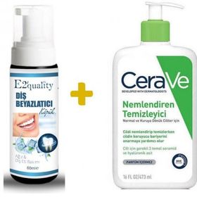 Cerave 473 ml Hydrating Cleanser Nemlendiren Temizleyici +E2quality Diş Beyazlatıcı Köpük +