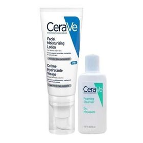 Cerave 52 ml SPF50 Nemlendirici Yüz Kremi ve 20 ml Köpüren Temizleyici Set