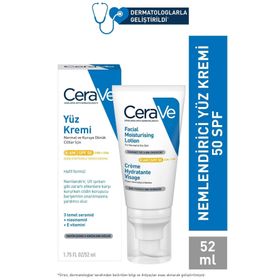 Cerave Facial Moisturising SPF50 52 ml+ Köpüren Temizleyici 20 ml Yüz Kremi