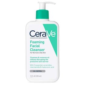 CeraVe Foaming Normal ve Yağlı Ciltler İçin 355 ml Yüz Temizleme Jeli