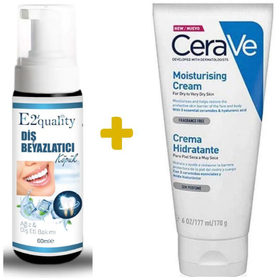 Cerave Moisturizing Cream 50 ml Kuru Ciltler İçin Nemlendirici Krem+E2quality Diş Beyazlatıcı Köpük