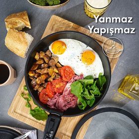 Ceraware Hona Daily 9 Parça Siyah Ayrılabilen Saplı Seramik Yapışmaz Tencere Tava Seti