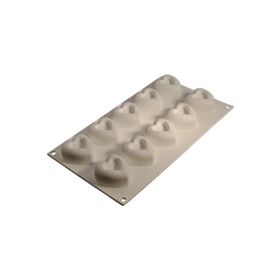 Cesil 10'lu Küçük Kalpler Silikon Kek Kalıbı