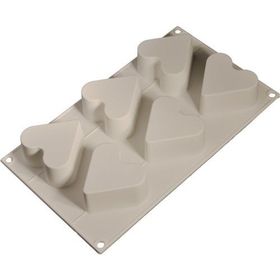 Cesil 6'lı Büyük Kalp Silikon Kek Pasta Kalıbı