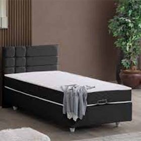 Cesur 100x200 cm Antrasit Almada Baza Başlık ve Letto Yatak Seti