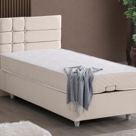 Cesur 120x200 cm Krem Almada Baza Başlık ve Letto Yatak Seti