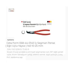 Ceta Form 140 mm Yaysız Eğri İç Segman Pensesi