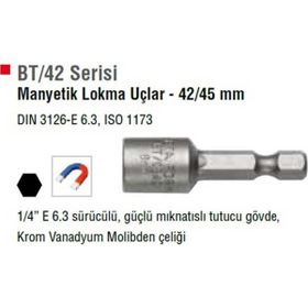 Ceta Form BT-0542 1-4 inç 5.5x42 mm 12 Adet Manyetik Lokma Uç