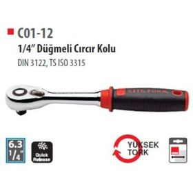 Ceta Form C01-12 1-4 inç Düğmeli Cırcır Kolu