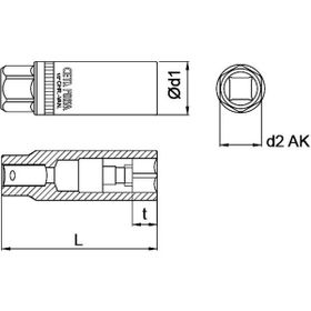 Ceta Form C27-R21M 1-2 inç Mıknatıslı 21 mm Buji Lokması