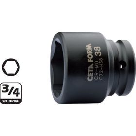 Ceta Form C72-H38 3-4 inç 6 Köşe Havalı 38 mm Lokma Anahtar
