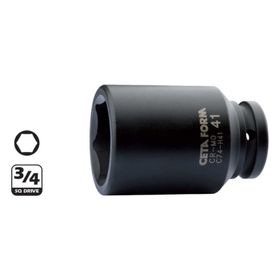 Ceta Form C74-H32 3-4 inç 6 Köşe Derin Havalı 32 mm Lokma Anahtar