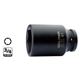 Ceta Form C74-H38 3-4 inç 6 Köşe Derin Havalı 38 mm Lokma Anahtar