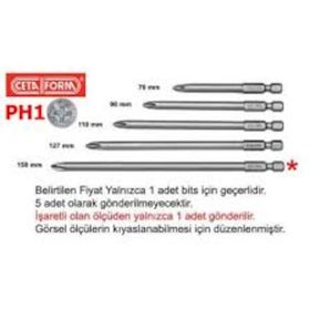 Ceta Form CB-1521 1-4 inç PH1x150 mm Yıldız Bits Uç