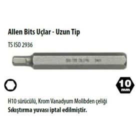 Ceta Form CB-2110G 10 Adet 10x75 mm Uzun Tip H10 Allen Bits Uç