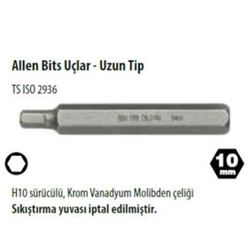 Ceta Form CB-2112G 6 Adet 12x75 mm Uzun Tip H10 Allen Bits Uç