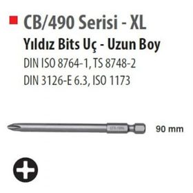 Ceta Form CB/903 1/4 inç PH 3x90 mm 12'li Yıldız Bits Uç