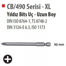 Ceta Form CB/903 1/4 inç PH 3x90 mm 12'li Yıldız Bits Uç