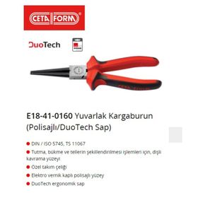 Ceta Form E18-41-0160 160 mm Polisajlı DuoTech Saplı Yuvarlak Kargaburun