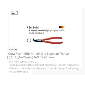 Ceta Form E68-44-0180 180 mm 19-60 mm Eğri Uçlu İç Segman Pensesi