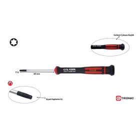 Ceta Form H04-15-060 C-Tronic Torx Uçlu Elektronikçi T15x60mm Tornavida