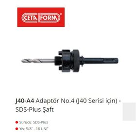 Ceta Form J40-A4 Adaptör No.4 J40 /30-152mm SDS-Plus Şaft