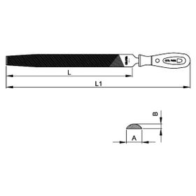 Ceta Form J56-306H İnce Diş Ergo Saplı 6 inç 150 mm Yarım Yuvarlak Eğe
