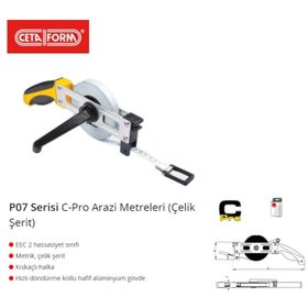 Ceta Form P07-50 50 mt x 13 mm Çelik Şeritli C-Pro Arazi Metresi