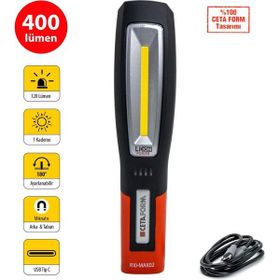 Ceta Form R10-MAX02 LU-Max 400 Lümen Şarjlı LED Çalışma Lambası