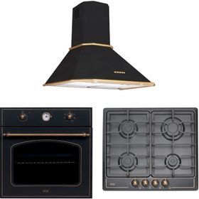 Çetintaş Evii RS 4615 - RS 1237 - WL 848 Eat Siyah 3'lü Ankastre Set