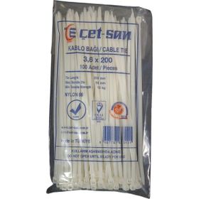 Çetsan 10803CB.03620 3.6x200 mm Beyaz 100 Adet Kablo Bağı