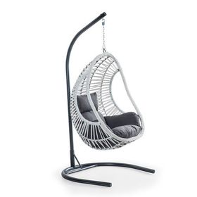 Cewi Cosmo Swing Beyaz Rattan Gri Oturumlu Salıncak