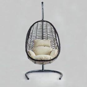 Cewi Cosmo Swing Kahve Rattan Krem Oturumlu Salıncak