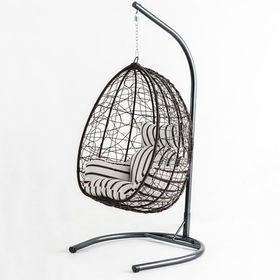 Cewi Deco Swing Kahve Rattan Kahve-Zebra Oturumlu Salıncak