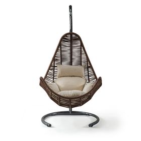 Cewi Zen Swing Krem Rattan Kahve Oturumlu Salıncak