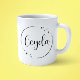Ceyda Yıldızlı Çerçeveli Yazılı Baskılı Kupa