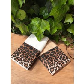 Çeyiz Bahçesi 2 Adet 50x90 cm Leopar Desenli Kadife Havlu Takımı