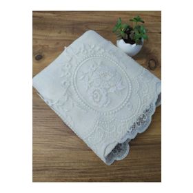 Çeyiz Bahçesi 50x90 cm Krem Gülüm Kadife Havlu
