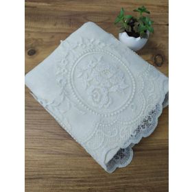 Çeyiz Bahçesi 50x90 cm Krem Gülüm Kadife Havlu
